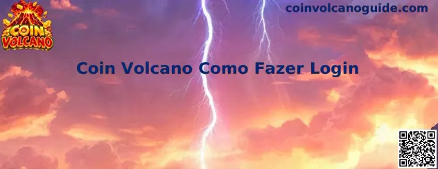 Guia visual ilustrando o processo de login seguro no Coin Volcano
